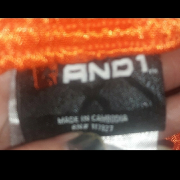 Boys XL (14/16) AND1 Basketball Shorts, orange & black - Picture 3 of 5